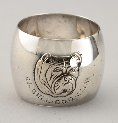 Antique Sterling Silver Bulldog Napkin Ring